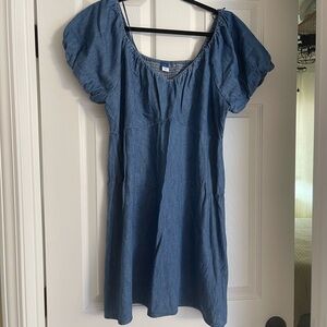 Old Navy Denim Dress with Puff Sleeves